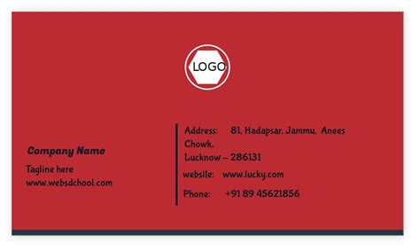 Red Blue Rectangle Business Cards Design Customize Online Printo