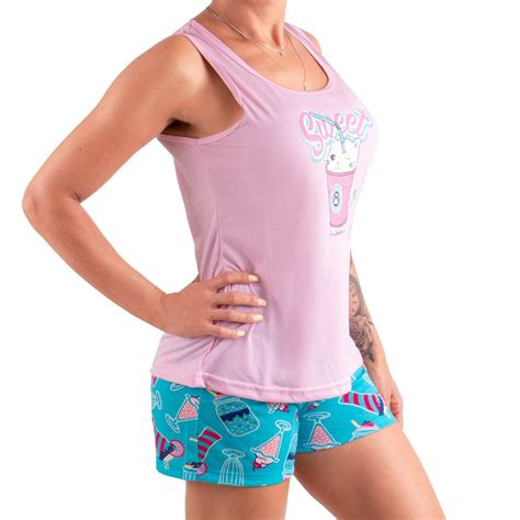 Pijama Feminino Short Doll E Regata Para O Verão Victory Rosa