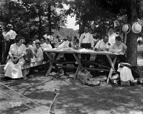 Gathering At Large Picnic Photograph Wisconsin Historical Society