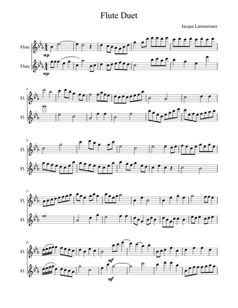 Flute Duet Sheet Music For Flute Woodwind Duet Download And Print
