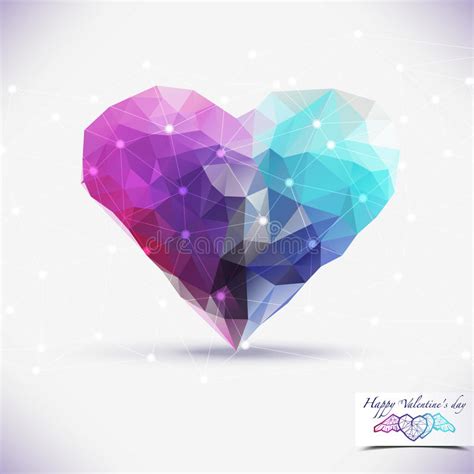 Abstract Geometric Colorful Background Heart Shape Stock
