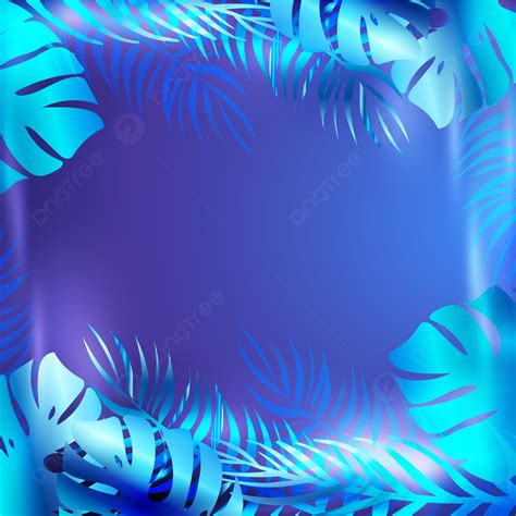 Realistic Leaves With Neon Frame Background Vector Neon Tropical