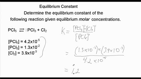 Calculating An Equilibrium Constant From An Equilibrium Composition