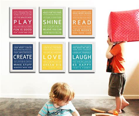 Set Of Any 5 Typography Art Prints Baby Nursery Art Prints Kids Wall