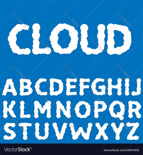 White Clouds Letters Royalty Free Vector Image