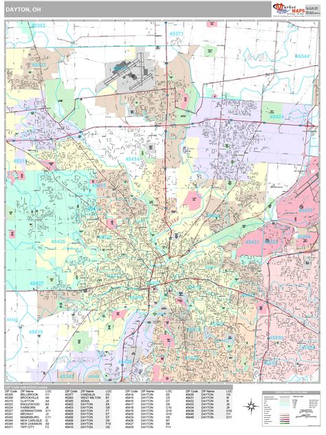 Dayton Ohio Wall Map Basic Style By Marketmaps Images And Photos Finder