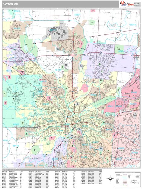 Dayton Ohio Wall Map (Premium Style) by MarketMAPS