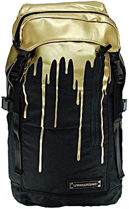 Sprayground Gold Drips Mens Backpack Black Gold Top001 Uk