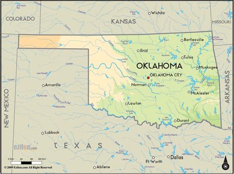 Geographical Map Of Oklahoma And Oklahoma Details Maps Oklahoma City