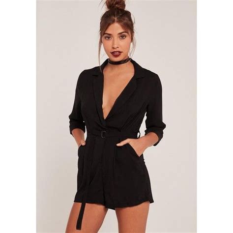 Missguided Wrap Blazer Playsuit Liked On Polyvore Featuring