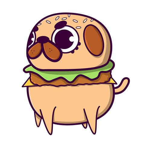 Food Buddies On Behance Cute Pugs Pug Cartoon Cute Animal Drawings