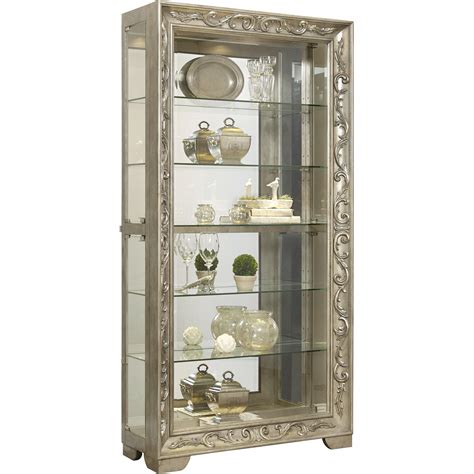 Discount curio cabinets in modern black and white designs for kids and you online for sale. Ornate Side Entry Curio in Antique Platinum | Curio ...