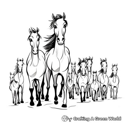 Herd Of Horses Coloring Pages Free And Printable