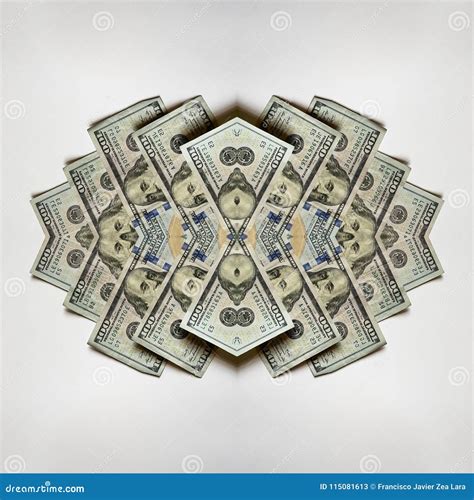 Abstract Design With 100 Dollar Bills Background And Texture Stock