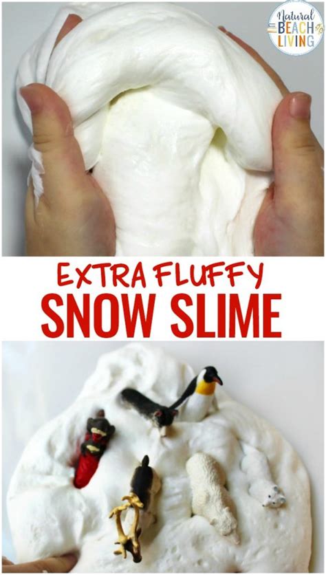 Fluffy Snow Slime Recipe The Best Snow Slime Natural Beach Living