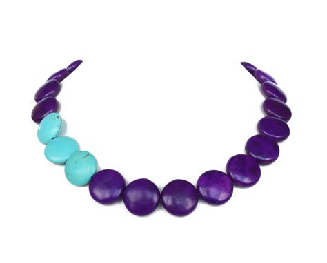 Asymmetrical Purple Turquoise Necklace By Wildflowersandgrace