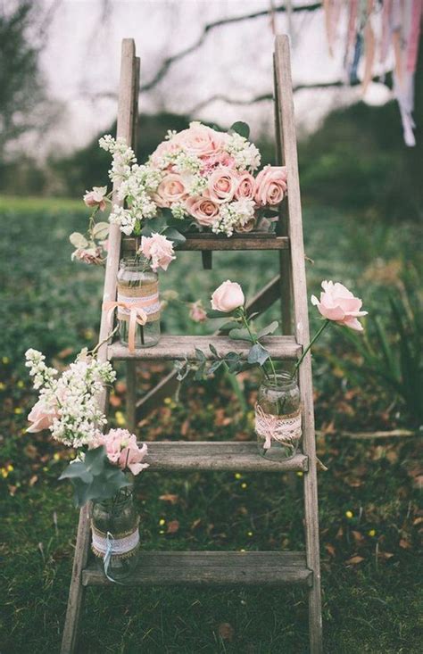 20 Vintage Rustic Wedding Decoration Ideas With Ladders Emmalovesweddings
