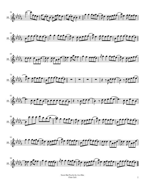 Flute Cafe Sweet But Psycho By Ava Max Flute Sheet Music
