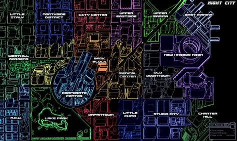 Map of Night City, Cyberpunk 2020