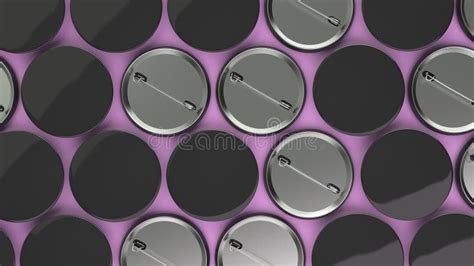 Blank Black Badges On Purple Background Stock Illustration