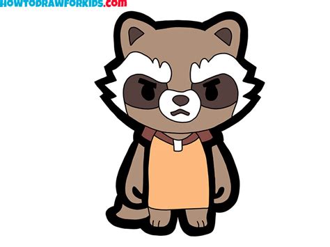 How To Draw A Rocket Raccoon Easy Drawing Tutorial For Kids