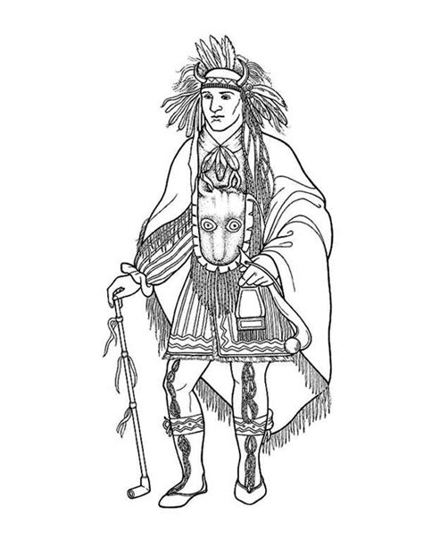 Realistic indian coloring pages buffalo coloring page az. Awesome Native American Chief Poster Coloring Page : Kids ...