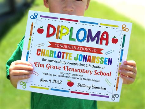 Editable 5th Grade Diploma Graduation Certificate Etsy In 2022