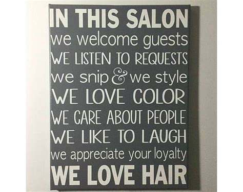 Hair Salon Rules Sign Painted Canvas Sign Salon Decor Salon Owner
