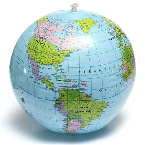38cm 15 Pvc Inflatable Earth World Globe Map Beach Ball Students