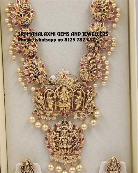 Prettiest Gold Antique Long Necklace Designs • South India Jewels