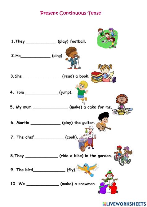 Present Continuous Tense Interactive Activity For Grade 2 Quizalize