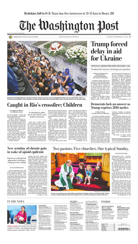 The Washington Post Sept The Washington Post Newspaper Front Pages Newspaper