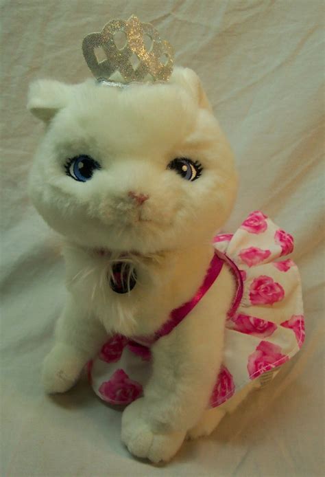 Applause Barbie White Cat Kitten Princess 11 Plush Stuffed Animal Toy
