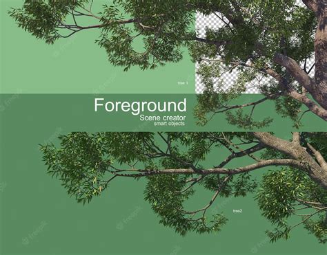 Premium Psd Beautiful Tree Branches Foreground Rendering