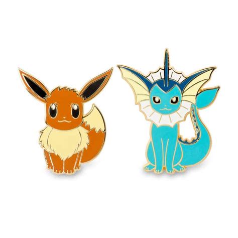 Eevee And Vaporeon Pokémon Pins 2 Pack Pokémon Center Official Site
