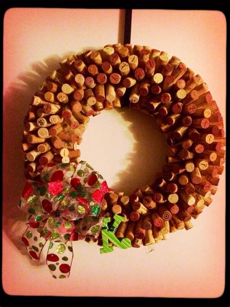 Wine Cork Diy Christmas Wreath Use Toothpicks Corks And Styrofoam