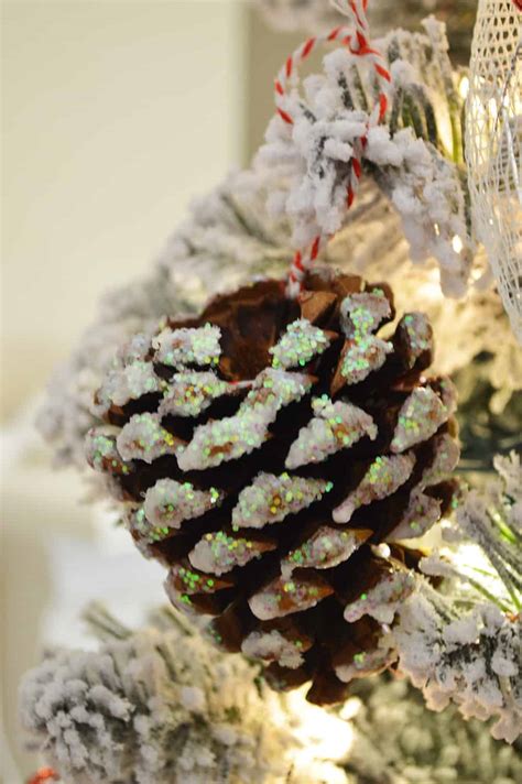 Diy Glitter Pine Cone Ornaments Stylish Cravings