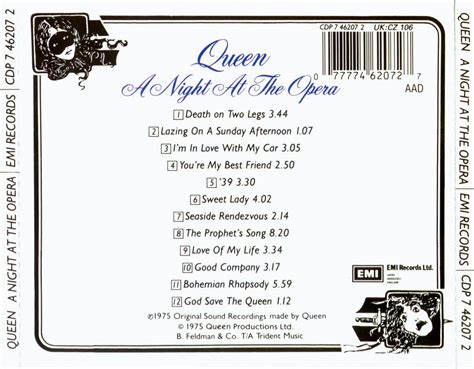 Discos Para História A Night At The Opera Do Queen 1975