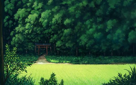 Anime Landscape Anime Grass Field Background