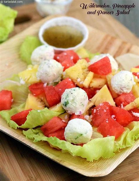 Watermelon Pineapple And Paneer Salad Recipe Party Recipes