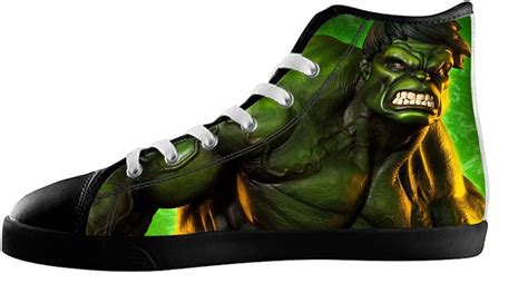 Shukurattm Mens Red Hulk Green Hulk Avengers Marvel Shoes Black High