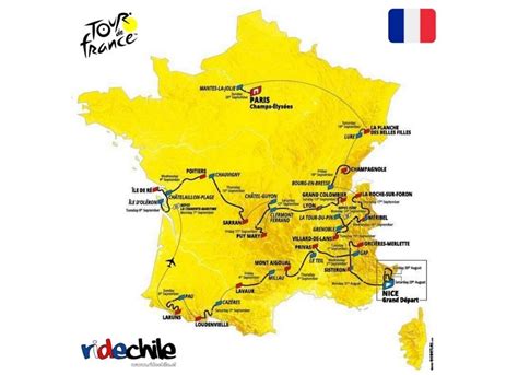 Se retransmitirá en directo desde la página oficial. Etapas y recorrido del Tour de Francia 2020 - Ridechile.cl