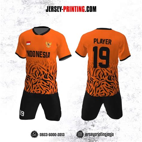 Jersey Futsal Motif Loreng Orange Hitam Jersey Printing Bikin