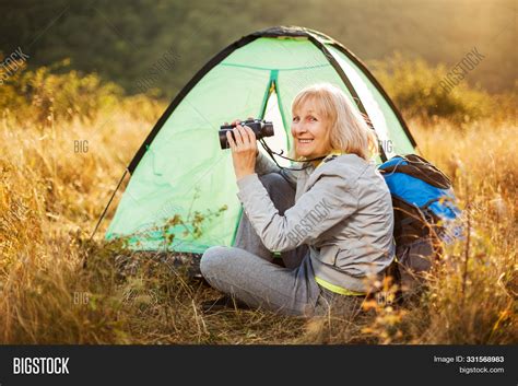 Senior Woman Camping Image And Photo Free Trial Bigstock