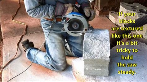 Cutting Retaining Wall Block - YouTube