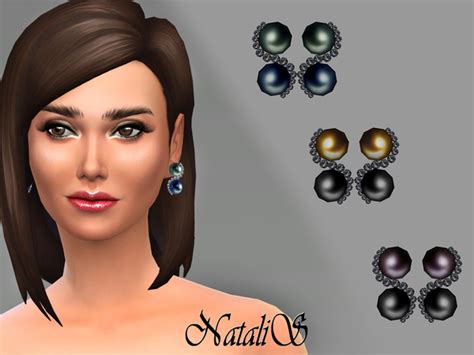 Double Pearl Earrings By Natalis At Tsr Sims 4 Updates