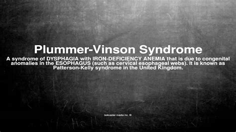Medical Vocabulary What Does Plummer Vinson Syndrome Mean Youtube