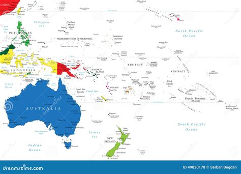 Mapa De Oceania Ilustração Do Vetor Ilustração De Guincho 49820178