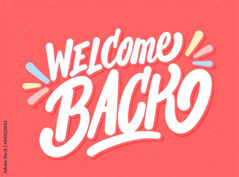Vecteur Stock Welcome back. Vector lettering banner. | Adobe Stock