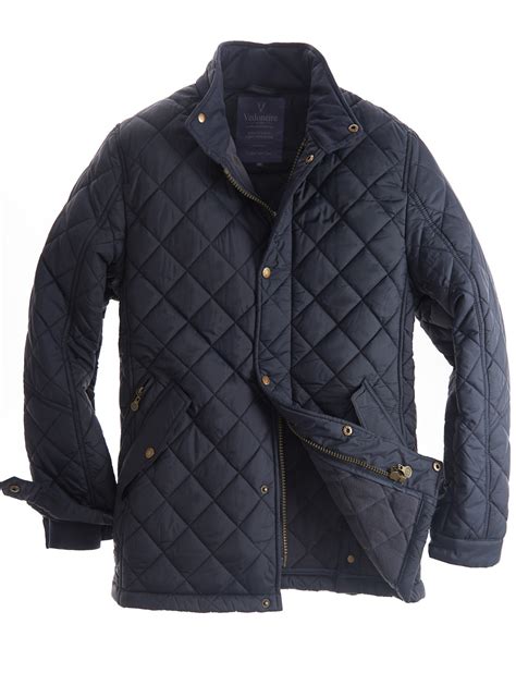Mens Quilted Fleece Lined Jacket In Navy Blue By Vedoneire Of Ireland